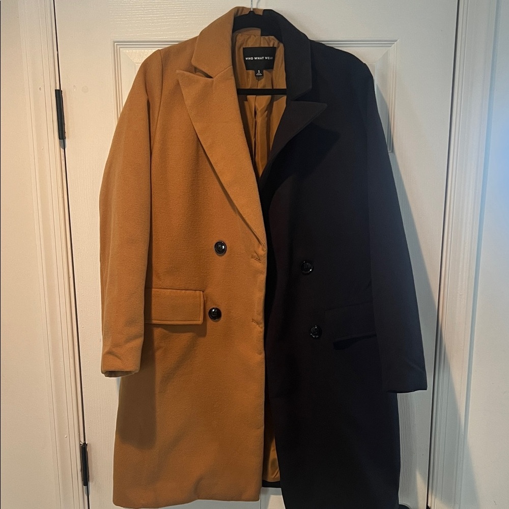 Two-Tone Black and Tan Coat